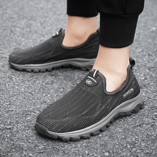 Damen Sportliche Slip-On Schnürschuhe mit atmungsaktiver Oberflächenstruktur und dämpfender Sohle EB