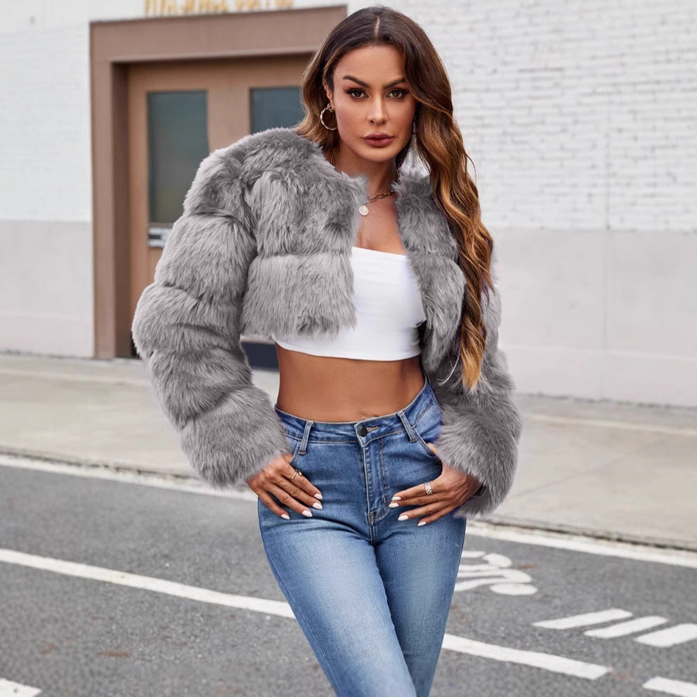 Damen Kurze Pelzjacke EB