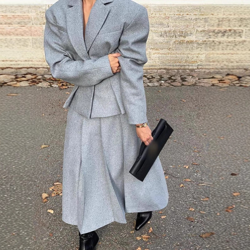 Damen Oversized Wollblazer im Smart-Casual-Stil EB