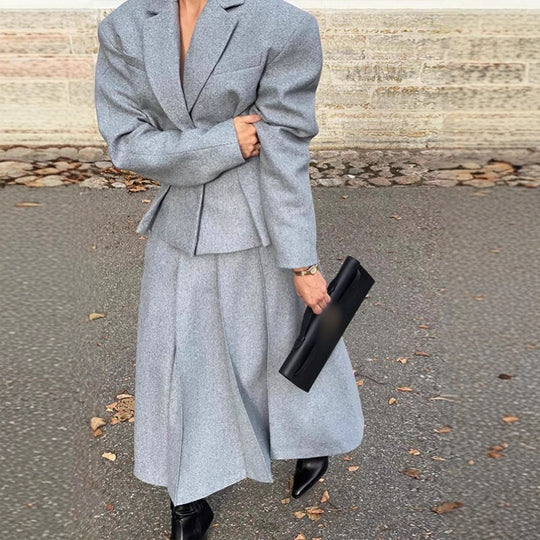 Damen Oversized Wollblazer im Smart-Casual-Stil EB