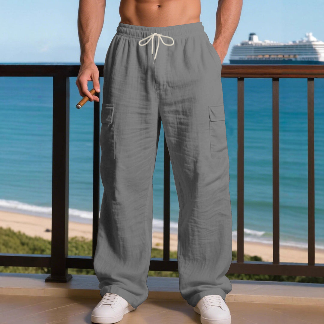 Herren entspannte Cargo-Hose mit elastischem Bund und praktischen Seitentaschen EB
