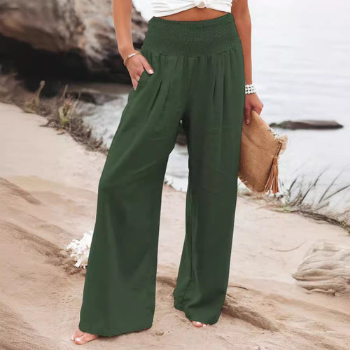 Damen weite Sommerhose mit elastischem Bund und komfortablem Schnitt EB