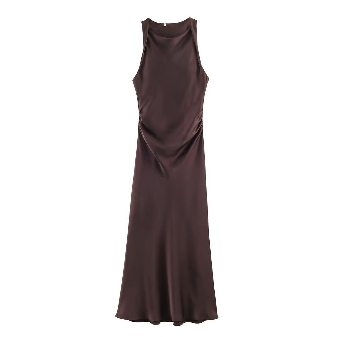 Damen elegantes Sommerkleid mit fließendem Schnitt und charmanten Rüschendetails EB