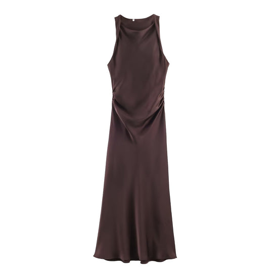 Damen elegantes Sommerkleid mit fließendem Schnitt und charmanten Rüschendetails EB