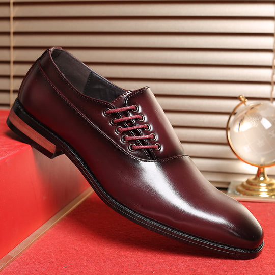 Damen Elegante Hochglanz-Leder Schnürschuhe mit modischen Akzenten EB