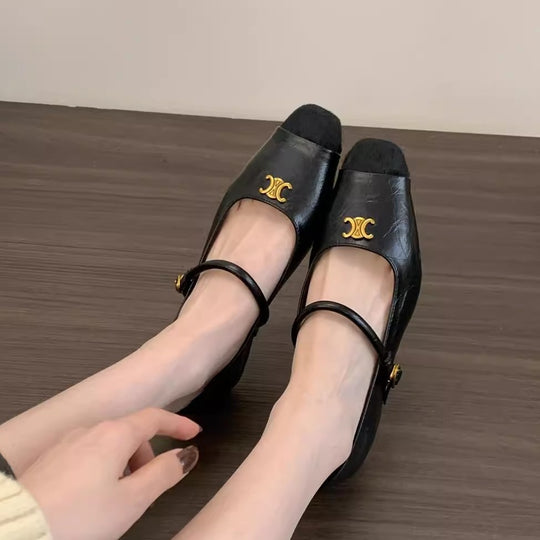 Damen Ballerinas mit dekorativer Schnallen-Applikation und elegantem Schnitt EB