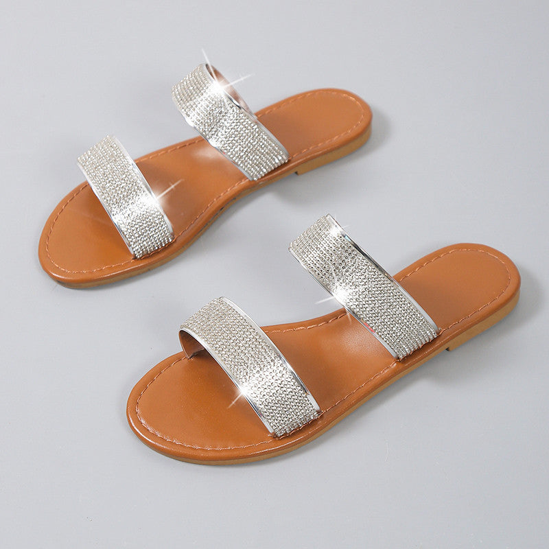Damen Glitzernde Riemchen-Sandalen mit elegantem Design und komfortablem Fußbett EB