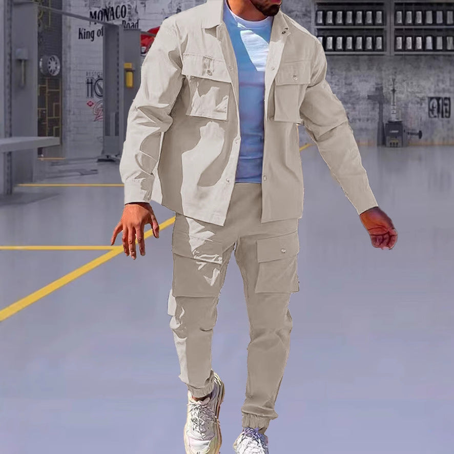 Herren bequeme Cargo-Hose und Jacke Set EB