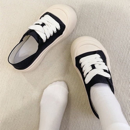Damen Bequeme Sneaker aus hochwertigem Material mit elastischen Schnürsenkeln EB