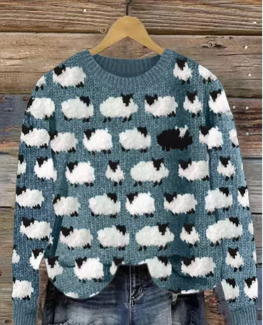 Damen nan Norwegerpullover aus Wollmix mit Rundhalsausschnitt und traditionellem Fair-Isle-Yoke EB