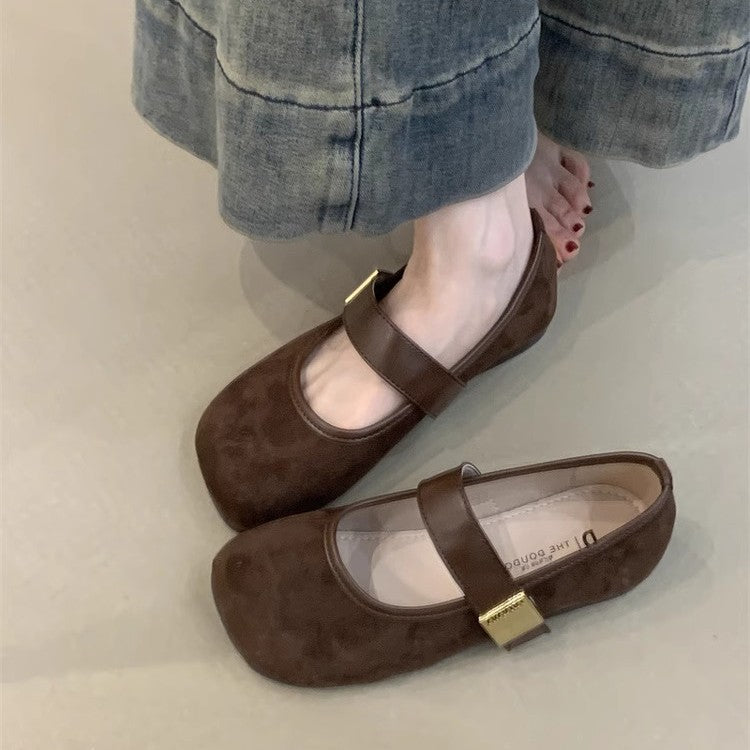 Damen elegante Ballerina-Schuhe mit dekorativem Riemchen und komfortablem Fußbett EB