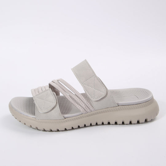 Damen bequeme Slipper mit verstellbarem Riemendesign und rutschfester Sohle EB