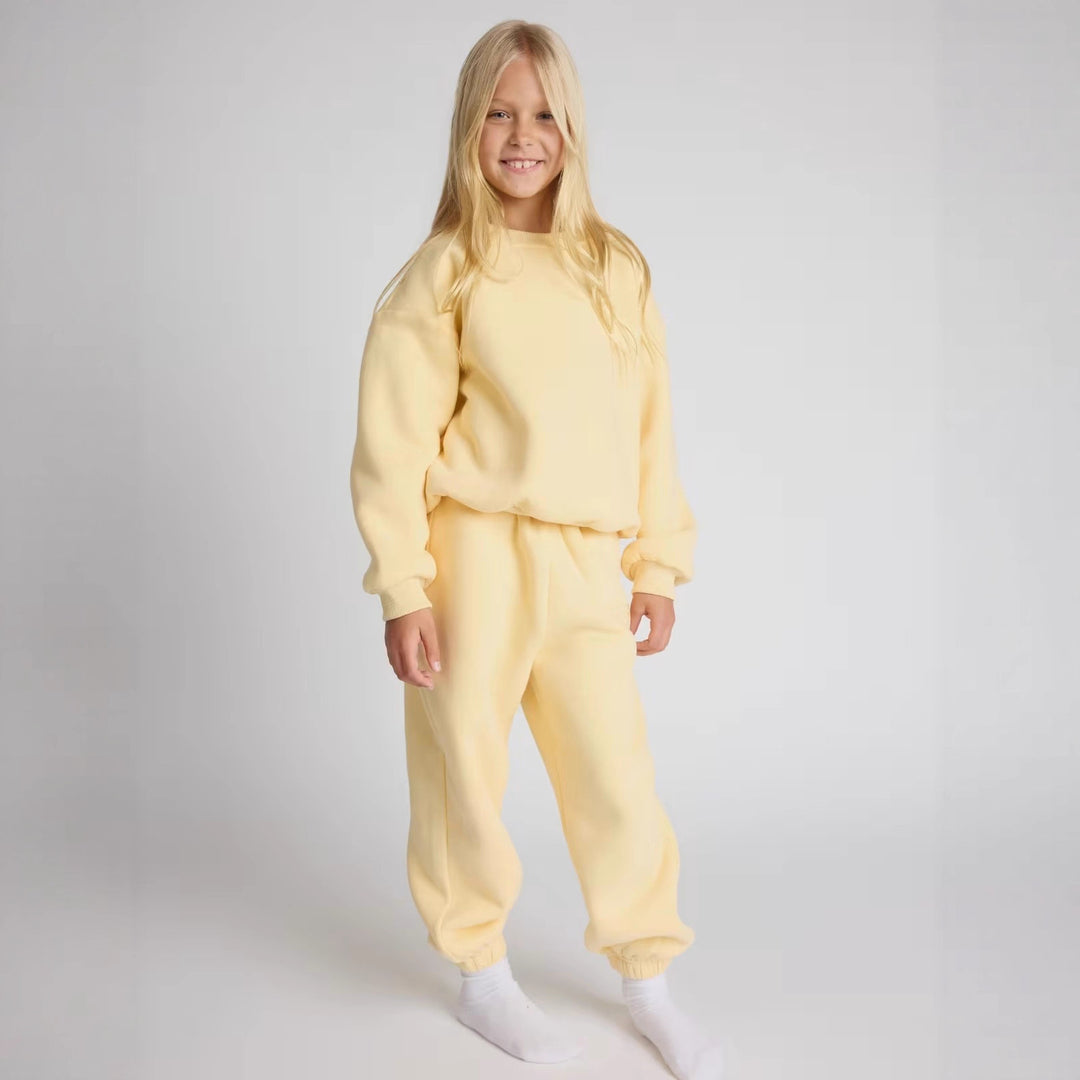 Damen lässiges Sweat-Set mit voluminösem Oberteil und bequemen Jogginghosen EB
