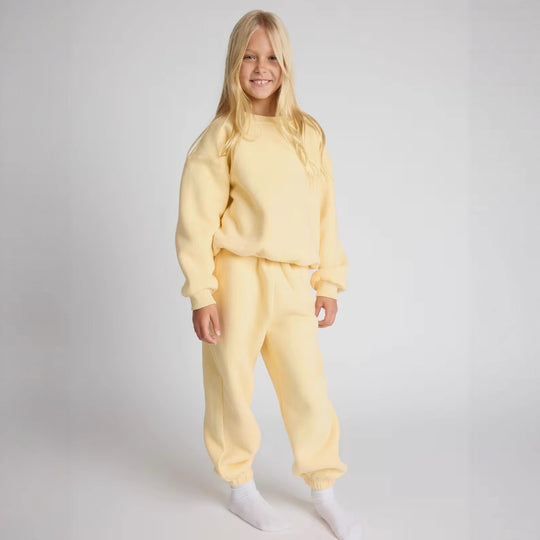 Damen lässiges Sweat-Set mit voluminösem Oberteil und bequemen Jogginghosen EB