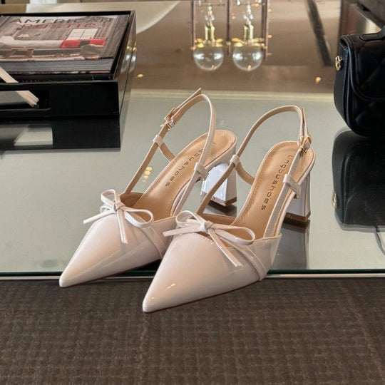 Damen elegante Slingback-Pumps mit modischem Schleifenakzent EB