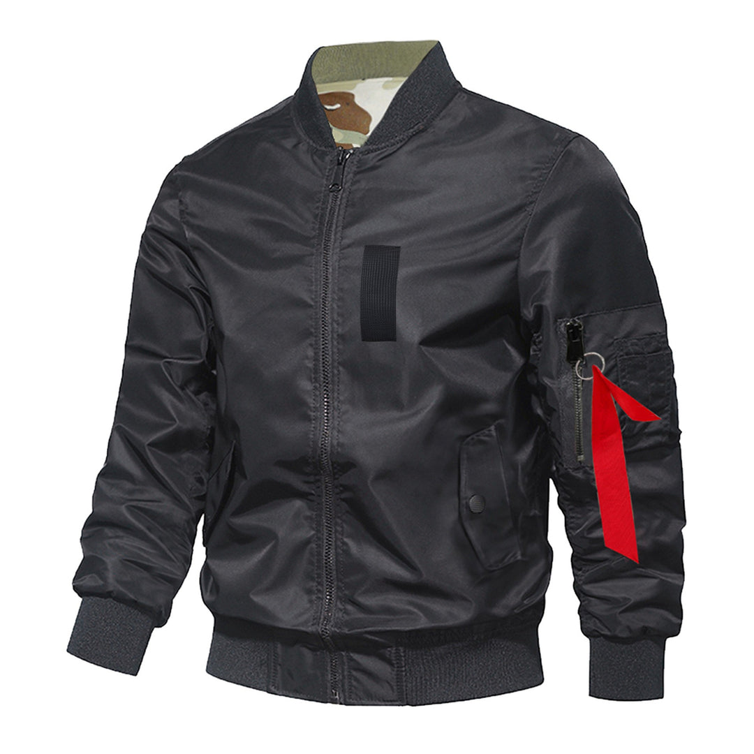 Men's  slim insulated flight-style bomber with zip utility sleeve and angled flap pockets EB