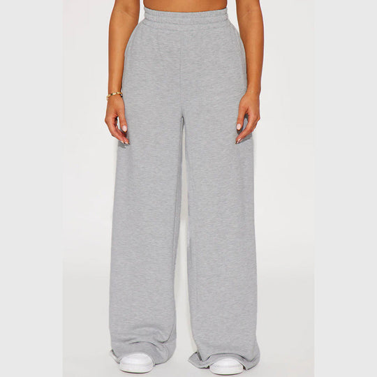 Damen nan weite High-Waist Loungehose mit elastischem Bund und praktischen Seitentaschen EB