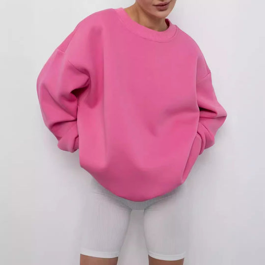 Damen Oversized Sweatshirt mit lässigem Schnitt und hohen Bündchen EB