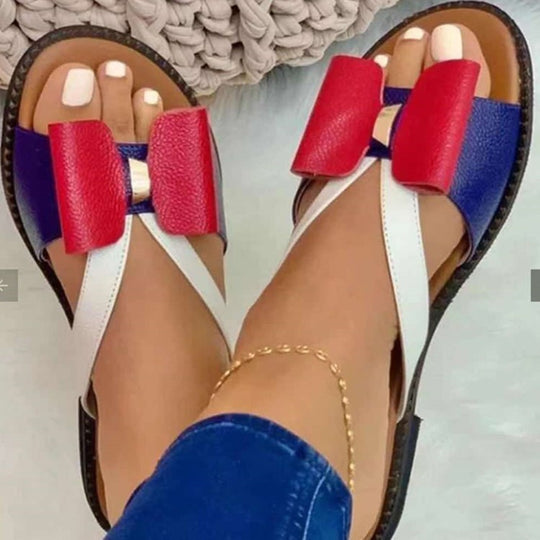 Damen Sandalen mit schickem Schleifen-Design und bequemer Sohle EB