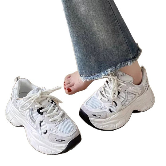 Damen Sportliche Chunky Sneakers mit atmungsaktiver Struktur und dämpfender Sohle EB