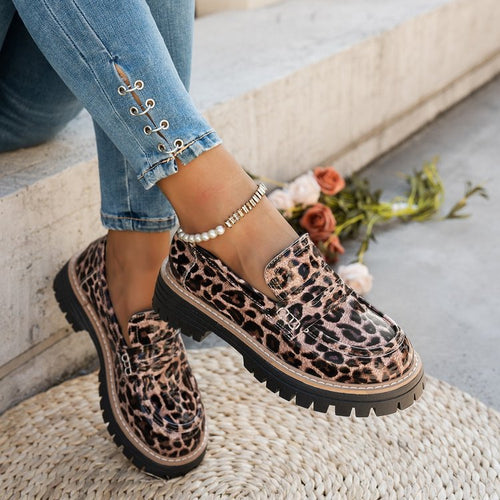 Damen Modische Loafers mit komfortablem Plateau und eleganter Sohle EB