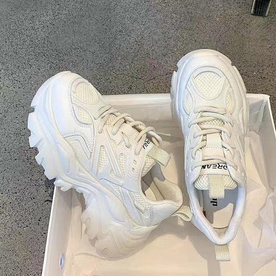 Damen modische Chunky Sneakers mit atmungsaktivem Obermaterial und ergonomischer Sohle EB