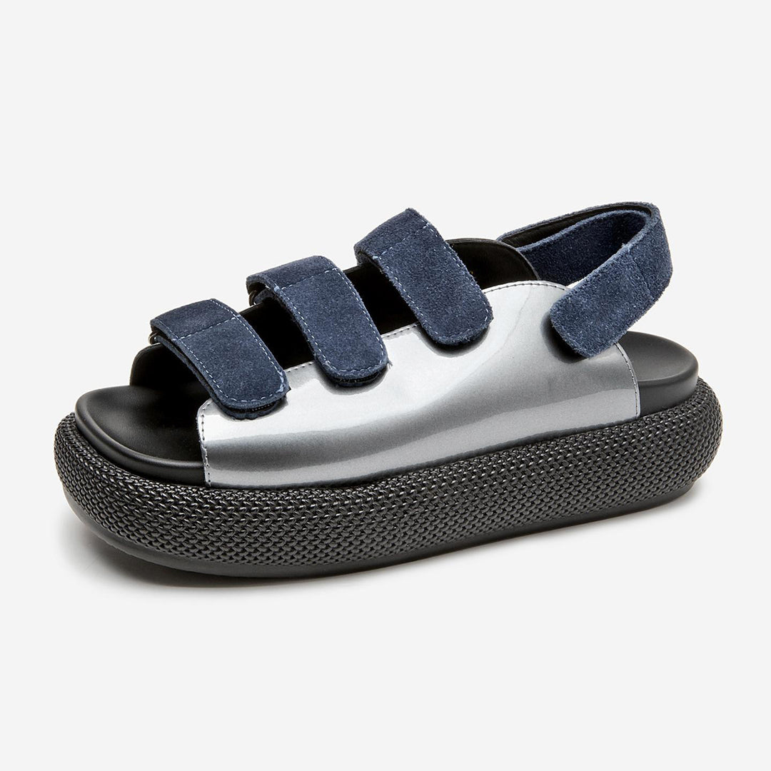 Damen Komfortable Sandalen mit verstellbaren Klettverschlüssen und luftiger Sohle EB