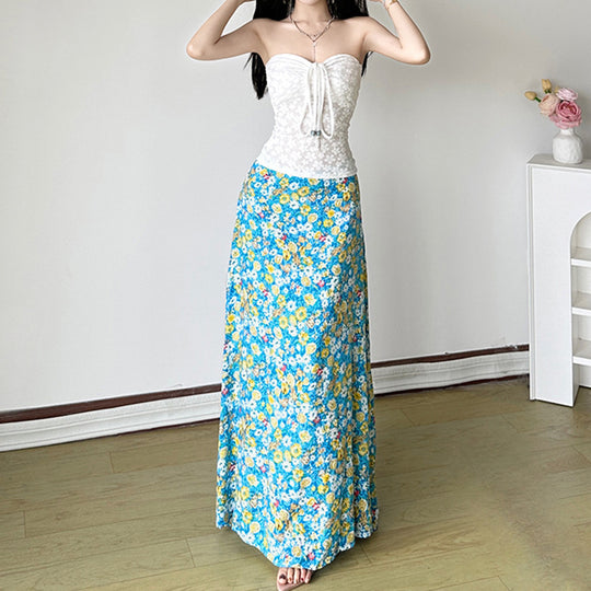 Damen Bandeau-Oberteil mit floralem Muster und geflochtenem Detail EB