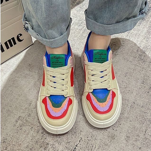 Damen Bunte Lifestyle Sneakers mit einzigartigem Design und gepolsterter Sohle EB