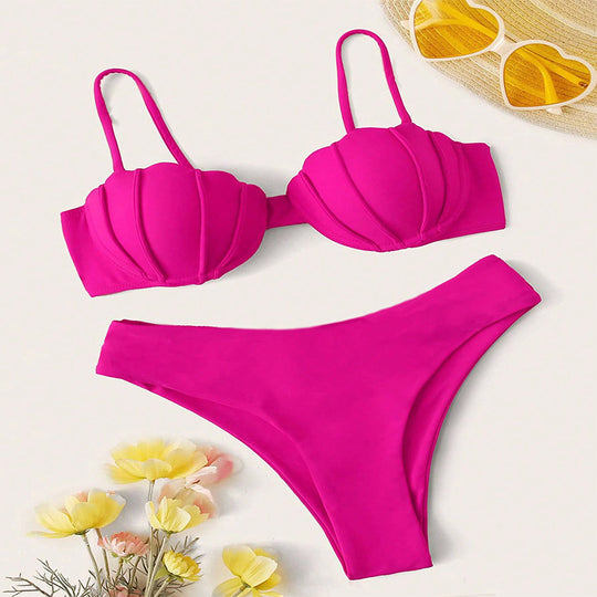 Damen Push-Up Bikini mit strukturierter Muschelform EB