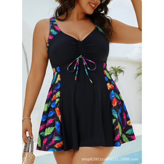 Damen Badeanzug mit liebevollem Wickeldesign und raffinierten Tierdruck-Details EB