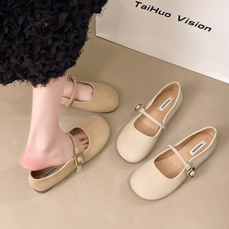 Damen Ballerinas mit dekorativem Riemchen und eleganter Schnalle EB
