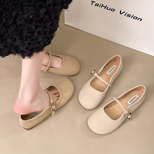 Damen Ballerinas mit dekorativem Riemchen und eleganter Schnalle EB