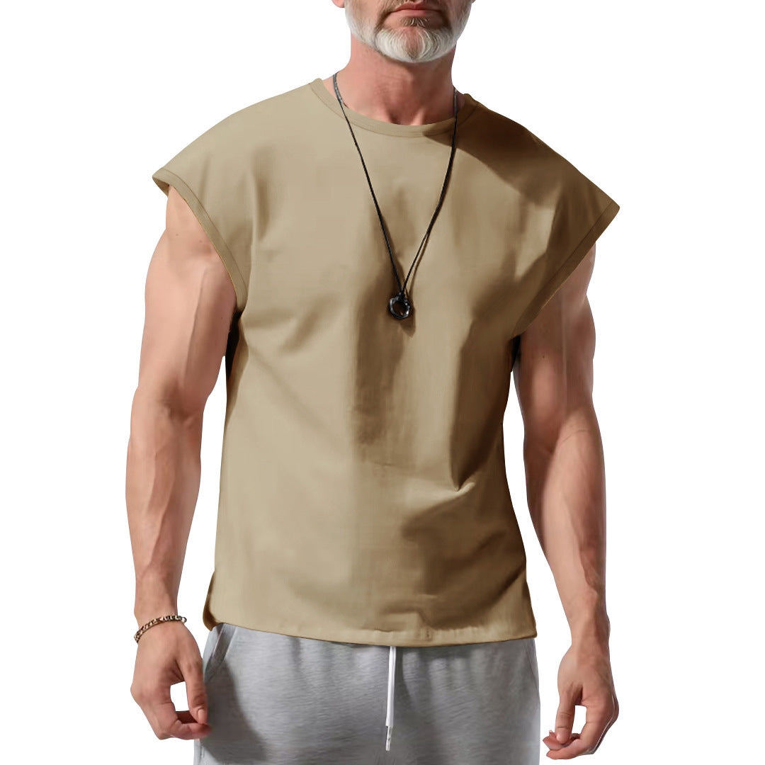 Herren schickes ärmelloses T-Shirt aus atmungsaktivem Baumwollmix EB