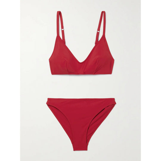 Damen Bikini-Set mit tiefem V-Ausschnitt und verstellbaren Trägern EB