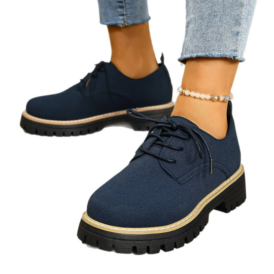 Damen Modische Schnürschuhe mit rutschfester Sohle und dämpfendem Fußbett EB