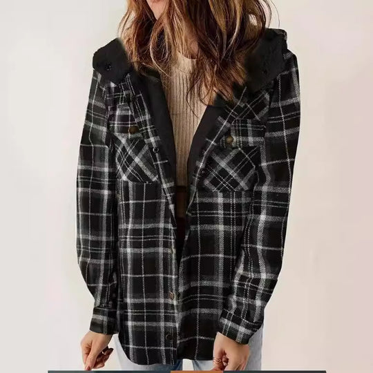 Damen Flanelljacke mit Fleecefutter EB