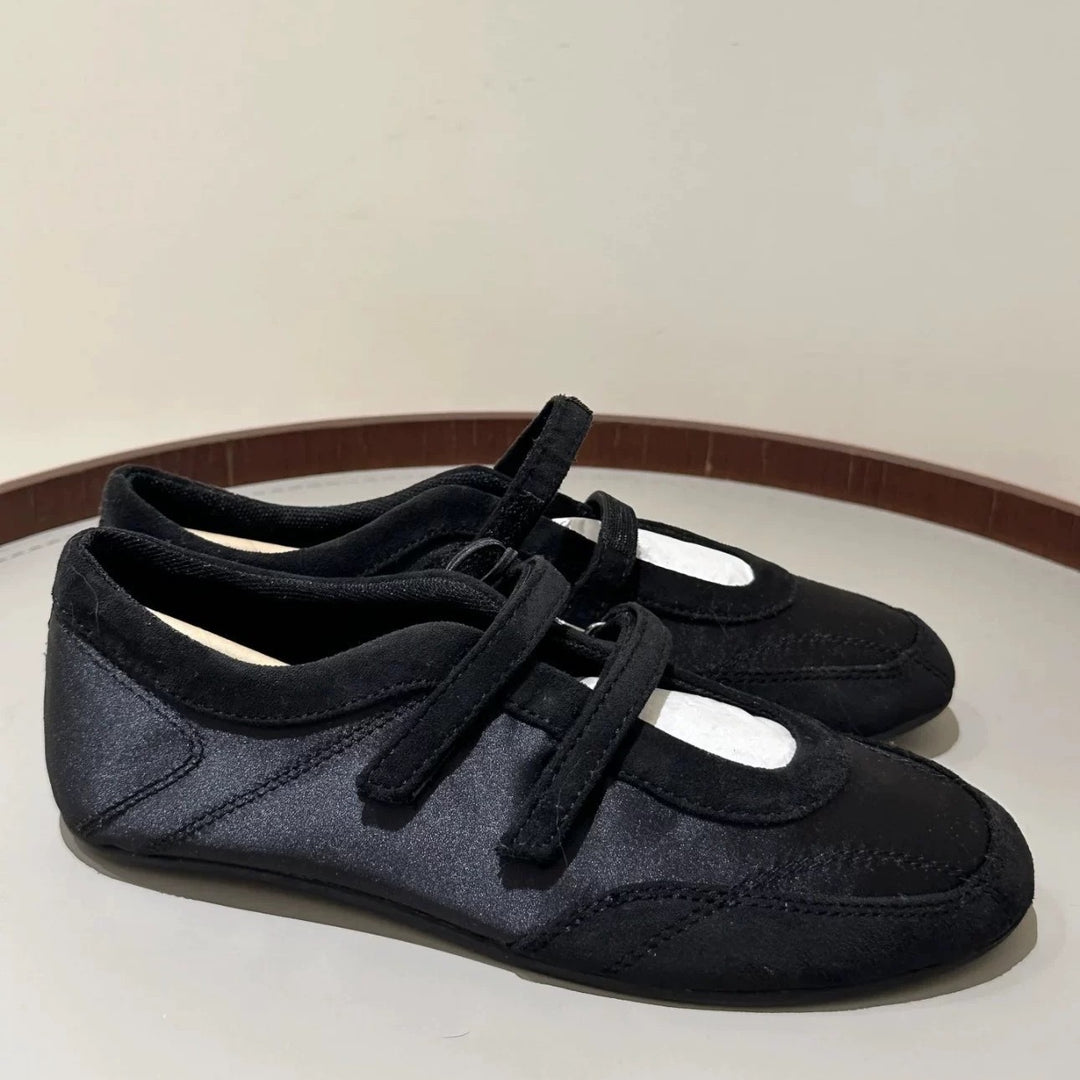 Damen modische Mokassins mit doppeltem Riemen und bequemer Sohle EB