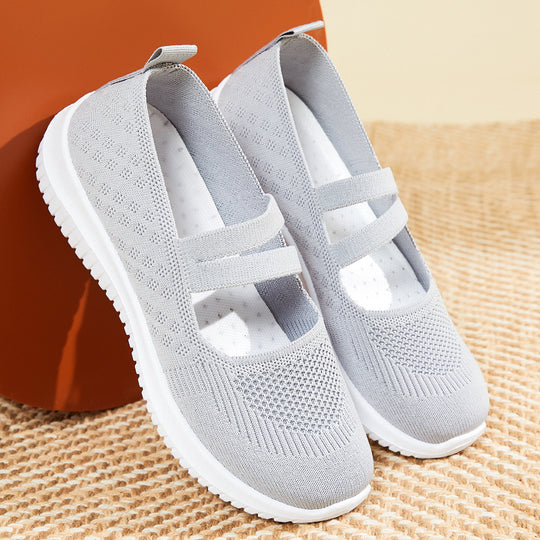 Damen Komfortable Slip-On Sneakers mit verstellbarem Riemen EB
