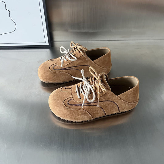 Damen modische Wildleder-Sneaker mit stilvollem Design und innovativem Schnürsystem EB
