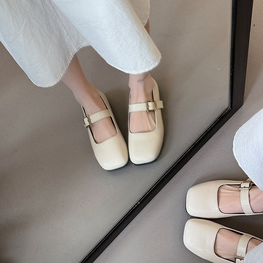 Damen elegante Mary Jane Ballerinas mit modischer Schnalle EB