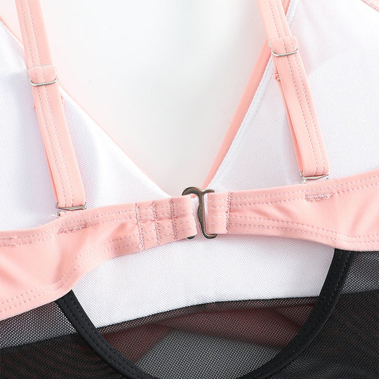 Damen Einteiler Badeanzug mit stylischem Wickeldesign EB