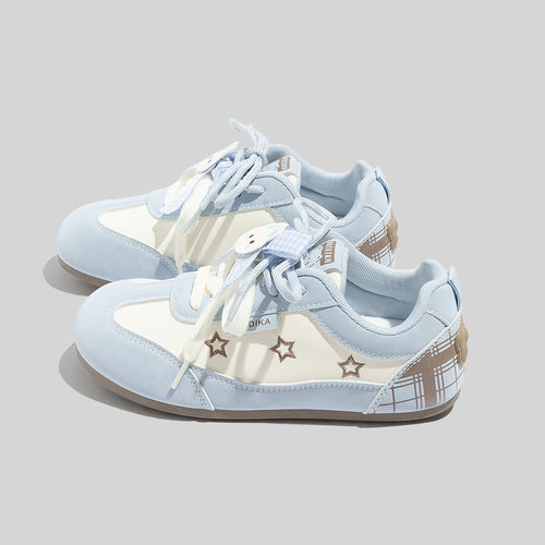 Damen Sneakers mit modernem Sternen-Muster und weicher Dämpfung EB