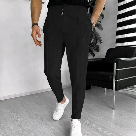 Herren elegante Freizeithose mit elastischem Bund und seitlichen Taschen EB