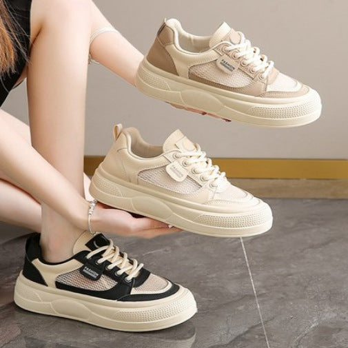 Damen modische Sneakers mit atmungsaktiver Mesh-Oberfläche und robustem Sohlenprofil EB