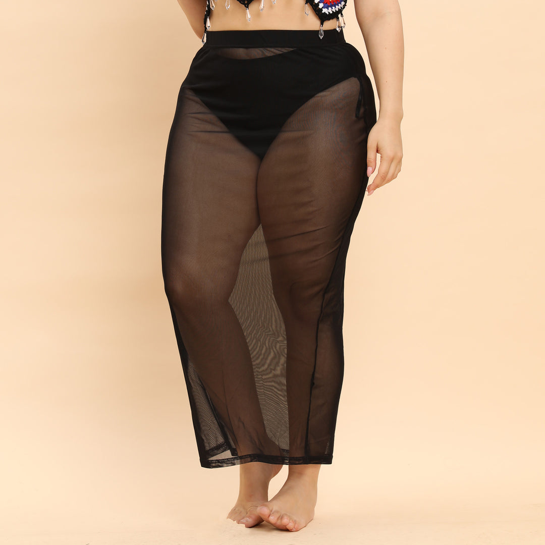Damen transparente Strandlänge Sarong EB