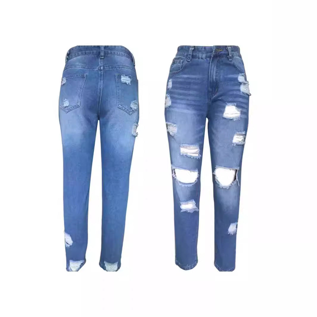 Damen Ripped Jeans im Used-Look EB