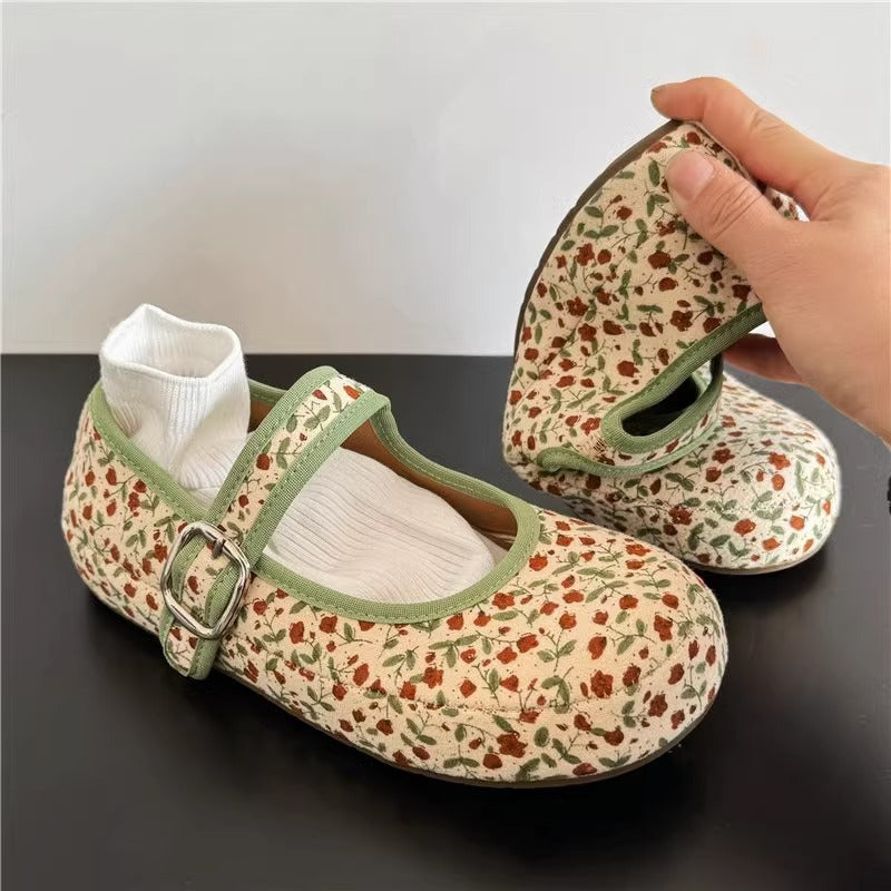 Damen Ballerinas mit bequemem Riemen und weichem Obermaterial EB