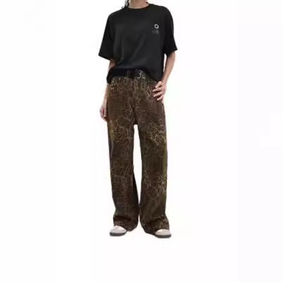 Damen weit geschnittene Haremshose im Wildleder-Look EB