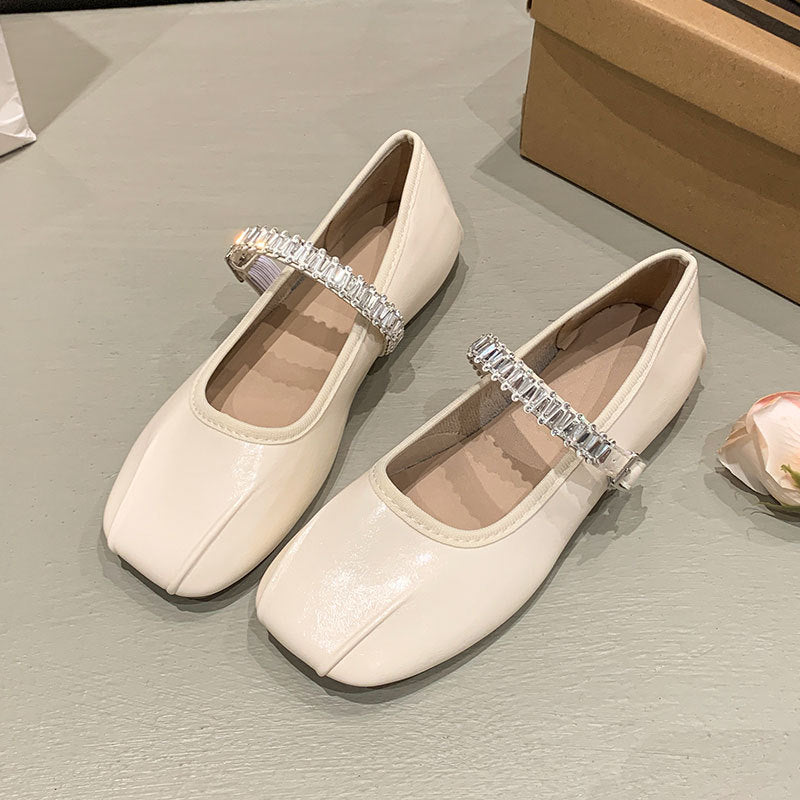 Damen Ballerinas mit funkelndem Riemen EB